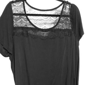 Beautiful black and lace T-shirt. Size18/20